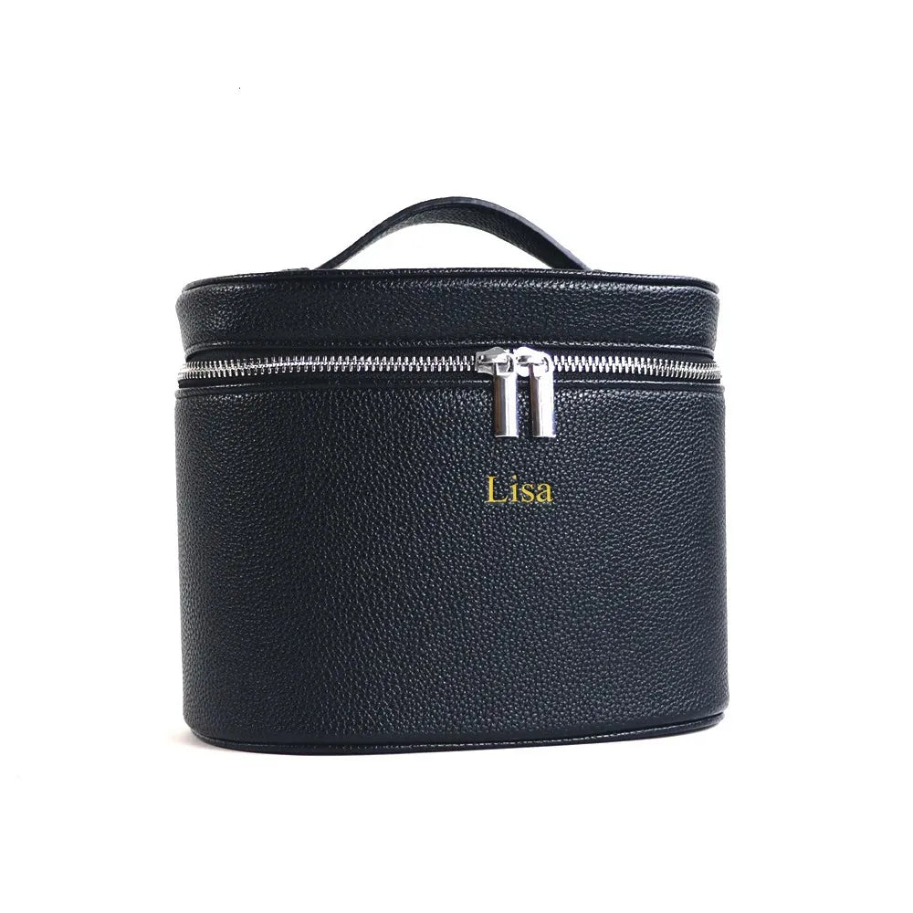 Gepersonaliseerde Leren Toilettas & Make-up Organizer